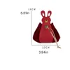 Borsa in pelle PU Veet con coulisse Borsa di stoccaggio Borsa di grande capacità Carto Coniglio Borsa per caramelle Borsa per matrimoni Stile coreano e5Pc #