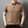 Polo da uomo Polo a righe premium senza cuciture per uomo Manica corta Casual Estate Qualità Setosa Morbida e confortevole Camisas De Hombre elastica