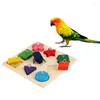 Andere Vogelversorgungen papageien pädagogische Spielzeuge Interaktives Training Holzblock Vögel Puzzlespielzeug 1 Stück