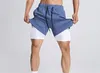 Männer Shorts Sport Cool Sportswear Doppel-deck Laufen Sommer 2 In 1 Hohe Qualität Fitness Training Jogging Kurze Hosen