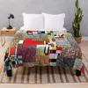 Decken Piet Mondrian Überwurfdecke Moving Soft Plush Plaid Fluffy Softs