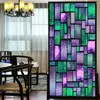 Raamstickers Privacy Windows Film Decoratief Kleur Baksteen Gebrandschilderd glas Geen lijm Statisch vastkleven Mat 34