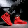 Casual Schuhe Männer Skateboard Mode Rot Leder Turnschuhe Designer Komfortable High Top Herren Trainer Zapatillas Hombre