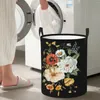 Laundry Bags Wildflowers Bouquet Circular Hamper Storage Basket Sturdy And Durable Bathrooms Toys