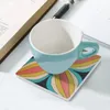 Bord Mattor Vintage Print Ceramic Coasters (Square) Te Cups Söt kök för matträtter
