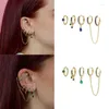 Hoopörhängen MC S925 Silver Red White Black Zircon Turquoise Chain Earring For Women Pendientes Plata Piercing Hoops Smycken Set Gift