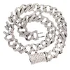 Armband VVS Moissanite Iced Out Diamond 18mm Goud Kleur Sterling Sier Mannen Ketting Miami Cubaanse Link Chain Kettingen