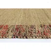 Carpets Area Rug Hand Woven Red Cotton Natural Jute Floor