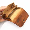 Äkta läder plånbok för män kvinnor märke vintage handgjorda korta små herrar plånböcker korthållare original lädermynt handväska s5u9#