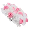 Kerzenhalter Candlestick Garland Rose Blumenkranz Hochzeit Weihnachtshalter Dekor Die Ringringe hängen Desktop -Tisch