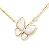 Klassische Designer -Halskette Schmetterling Anhänger Gold Halskette Designer Schmuck Frau Herren haben hohe Reizkette Jewlery Designer für Frauen Weiß Fritillaria Geschenk