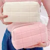 Sac de maquillage de voyage en fourrure mignonne pour femmes fermeture à glissière grande couleur de couleur unie de couleur de maquillage sac de toilette Pouche à stylo en peluche Pouche u3hz #