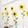 1pc Short Sheer Curtain Sunflower Embroidered Decorative Polyester Living Room Bedroom Window Curtain for Kitchen Home Decor