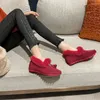 Casual Schuhe Frühling Warm Split Leder frauen Bequeme Spitze Zehen Mokassins Keile Heels Quaste Weiblichen Faulenzer 3 Farben