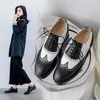 Casual Schoenen 2024 Lente Vrouwen Pompen Natuurlijk Leer 22-25 Cm Koeienhuid Varkensleer Schapenvacht Volledige Loafers Gemengde Kleuren Brogue