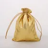 100pcs / lot 9x12cm Sac de pochette à crampons de couleur dorée / sier pour les sacs d'emballage cadeaux de fête de mariage de Noël d11y #