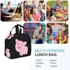 Mignon Carto Pig Sacs pour les femmes Boîte à lunch isolée Boîte à lunch Bento avec poche FRT pour école de bureau Picnic S4xS #