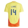 24/25 Colombia James Soccer Jerseys 2025 Columbia National Found Shirt Set Camisetas 2024 D.Valoyes Arango C.