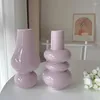 Vases Creative French High-end Desktop Flower Ornaments Taro Purple Gourd Shaped Ceramic Vase