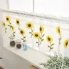 1 pc korte pure gordijn zonnebloem geborduurde decoratieve polyester woonkamer slaapkamer raamgordijn voor keuken huisdecoratie