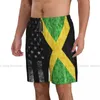 Herr shorts män strand kort snabbtorkande simning stam jamaica metall flagga badkläder baddräkt bad