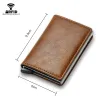 Dienqi Top Qualité Portefeuilles Hommes Mey Sac Mini Bourse Mâle Vintage En Cuir Marron Rfid Titulaire De La Carte Portefeuille Petit Portefeuille Intelligent Poche e3Xp #