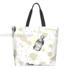 Bolsas de mano con patrón de perfume para mujer, bolsas de comestibles reutilizables, bolsas grandes para tienda s269#