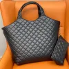 Sacs fourre-tout Sac de créateur pour femmes ICARE MAXI Sacs à main de luxe en cuir Sac à provisions de grande capacité Sac à bandoulière en peau d'agneau matelassé noir Mini portefeuille