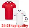 2024 Switzerland Soccer Jerseys Euro ELVEDI AKANJI ZAKARIA SOW RIEDER EMBOLO SHAQIRI WIDMER 24 25 Football shirts SWISS STEFFEN home away Uniforms MEN KIDS KIT66