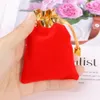 12 stks Hoge Kwaliteit Fleece Vergulden Rood Trekkoord Zakje Sieraden Tas Verpakking Sieraden Houder Kerst/Huwelijkscadeau Tas h0Bt #