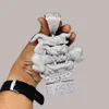 Aangepaste Iced Out Sterling Sier Dog Face Hand Setting Hiphop VVS Moissanite hanger