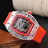 Montre à quartz pour hommes de haute qualité de 47 mm - Bracelet en caoutchouc étanche lumineux avec cristal saphir