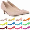 Klassische sexy spitze Zehen 5 cm niedrige Med Kätzchen High Heels Damen Pumps Schuhe Frühling Markendesign Kleid Hochzeitsschuhe große Größe 35–42 240328