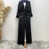 Ubranie etniczne Ramadan Abaya Dubai luksusowy żebrowany satynowy indyk skromny szata elegancka z kieszeniami muzułmanin kimono kaftan islam khimar kebaya