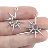 Charms est 12pieces 27 30mm Antique Silver Plated Fashion Steampunk Stars Halsbandörhängen hänge för DIY smycken Handcraft