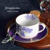 Tazze Set di tazze da caffè in ceramica europea Bone China da 260 ml Tazze per tè pomeridiano inglese rosse semplici per la casa