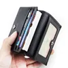 Ny 2024 äkta läderplånbok ultratunn vik unisex handväska kreditkort ID VIP Bank Slim Bag Simple Busin Card Holders Z9yk#