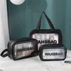 PU Borsa per il trucco da donna Borsa da viaggio Borsa per articoli da toeletta cosmetica Borsa per organizer Borse impermeabili Wbag Custodie per cosmetici trasparenti O2rj #