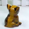 Skulpturer 5.5 cm naturlig tiger ögonsten fransk bulldogg hund figur healing crystal estetisk dekor lycka häxa halloween gåva 1 st.