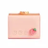 Mignon petit portefeuille de poche en cuir pour femmes impression de fruits porte-monnaie à deux volets dames mini porte-monnaie court porte-cartes Mey pochettes Y3P7 #