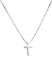 Collier avec pendentif croix en argent sterling S925 pour femme avec une personnalité minimaliste et une sensation de mode, chaîne de clavicule de style froid et indifférent en cadeau