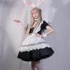 Kostiumy pokojówki czarny biały strój anime cosplay seksowna gotycka lolitamiad sukienka kawaii wróżka mundur plus rozmiar ubrania bielizny 240319