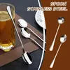 Kaşık paslanmaz çelik kahve kaşığı uzun sap krem ​​çay kaşığı alet mutfak sofra takımı tatlı mini kepçe buz Q8d0