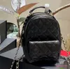 Designer bag 24C Caviar Cowhide Mini Backpack Retro Diamond Chain hand held Crossbody bag Mini schoolbag Lychee pattern Mini Handbags for Women 18cm