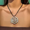 Pendant Necklaces PuRui Punk Silver Color Geometric Spiral Necklace For Women Men Fashion Rope Link Choker Clavicle Chain Jewelry Collar