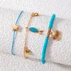 Bracelets de cheville bohème, ensembles de bijoux pour femmes, coquillage, petits poissons, chaîne de pied faite à la main, accessoires de sandales