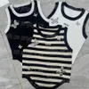 Stripped Women Singlets Tanks Cropped Contrast Color Knitted Singlet Luxury Designer Woman Knits Tees