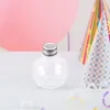 Vases 10 pièces bouteille sphérique transparente bouteilles de stockage de jus récipient de lait ampoule eau claire en plastique avec couvercles boissons