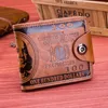 100米ドルのパターンウォレットの男性革の財布のあるメンズウォレット男性レザーウォレットフォトカードホルダーfi大容量ウォレットo3yv＃