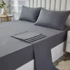 34st Stolid Beding Set Waterproof Mitted Sheet Bed Sheet Pillow Cases Soft Queen King Full Twin Size White and Grey 240328